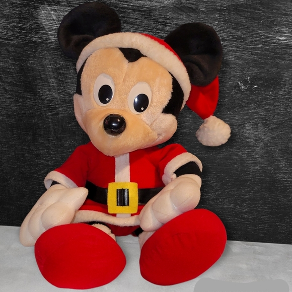 Vintage Disney "Christmas Mickey Mouse"~16" Mickey Santa Plush by Playskool 1988 - Picture 1 of 4
